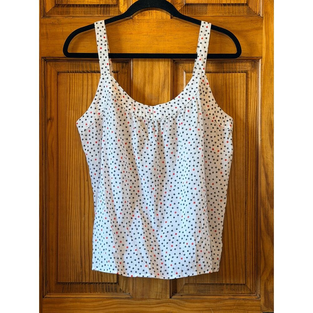 100% Cotton Eddie Bauer Red, White & Blue Stars Tank Top Women’s M Americana